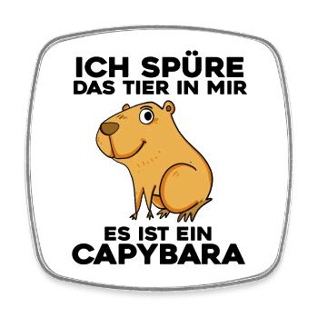 Capybara Wasserschwein Spruch Geschenk - Viereckiger Kühlschrankmagnet - Weiß - Vorne