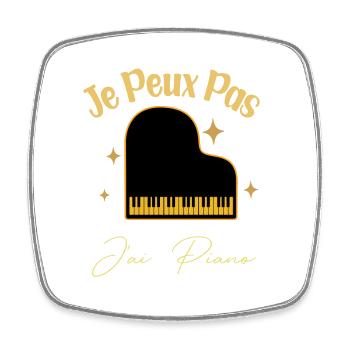 J'Peux Pas J'Ai Piano Cadeau Orchestre Pianiste - Magnet carré - blanc - Devant