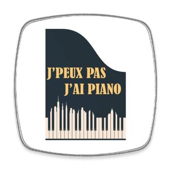 J'Peux Pas J'Ai Piano Cadeau Orchestre Pianiste - Magnet carré - blanc - Devant