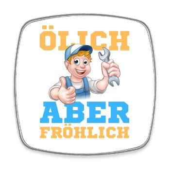 Fröhlicher Schrauber Werkstatt-Design - Viereckiger Kühlschrankmagnet - Weiß - Vorne