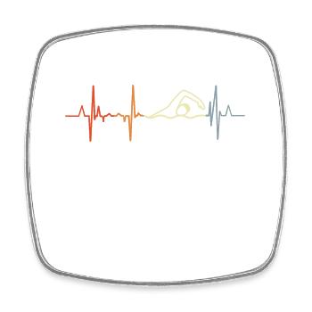 Swimmer Heart Line - Square fridge magnet - white - Front