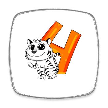 4 ans - 4ème anniversaire avec motif animal - Magnet carré - blanc - Devant