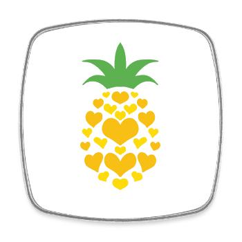 Cœur d’ananas - Magnet carré - blanc - Devant
