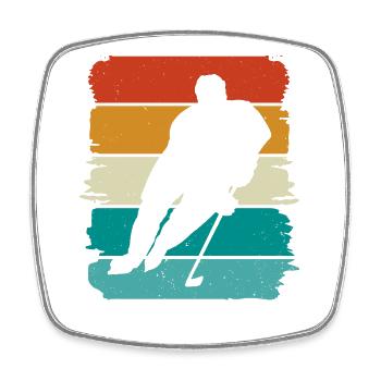 Hockey sur glace - Magnet carré - blanc - Devant