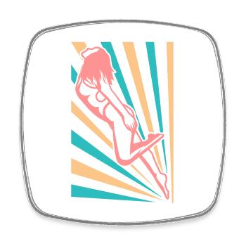 Mädels Schwimmen - Viereckiger Kühlschrankmagnet - Weiß - Vorne