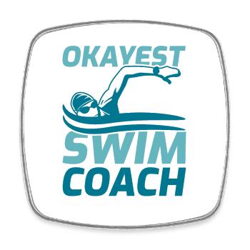 Swimming Training - Square fridge magnet - white - Front