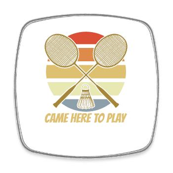 Vintage Badminton - Square fridge magnet - white - Front