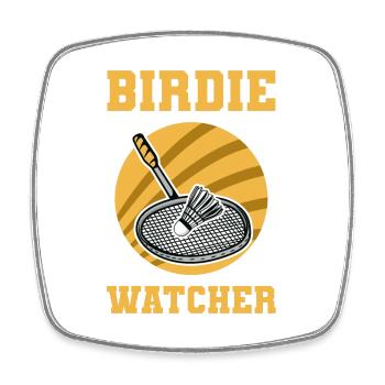 Shuttlecock - Square fridge magnet - white - Front
