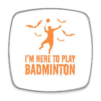 Badminton Halloween - Square fridge magnet - white - Front