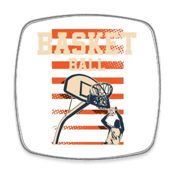 Basketball basketball players - Square fridge magnet - white - Front