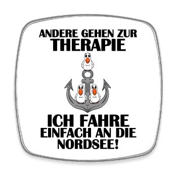 Nordsee Plattdeutsch Spruch Moin Möwe Anker - Viereckiger Kühlschrankmagnet - Weiß - Vorne