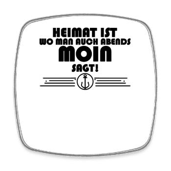 Anker Nordsee Plattdeutsch Spruch Moin - Viereckiger Kühlschrankmagnet - Weiß - Vorne
