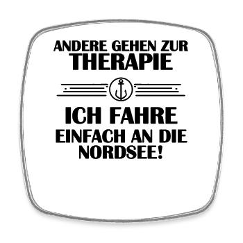 Anker Nordsee Plattdeutsch Spruch Moin - Viereckiger Kühlschrankmagnet - Weiß - Vorne