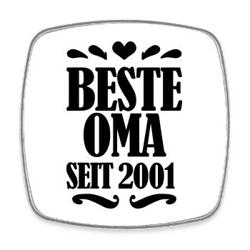 Beste Oma seit 2001 - Geschenk für die beste Oma - Viereckiger Kühlschrankmagnet - Weiß - Vorne