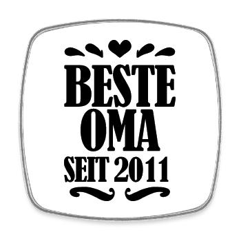Beste Oma seit 2011 - Geschenk für die beste Oma - Viereckiger Kühlschrankmagnet - Weiß - Vorne