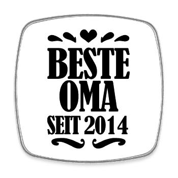 Beste Oma seit 2014 - Geschenk für die beste Oma - Viereckiger Kühlschrankmagnet - Weiß - Vorne