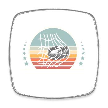 Eishockey  - Viereckiger Kühlschrankmagnet - Weiß - Vorne