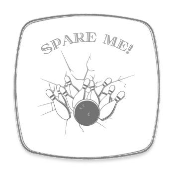 Spare Me Ten Pin Bowling - Ten Pin Bowling T-Shirt - Magnet carré - blanc - Devant