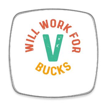 Motivational design, work and improvement - Square fridge magnet - white - Front