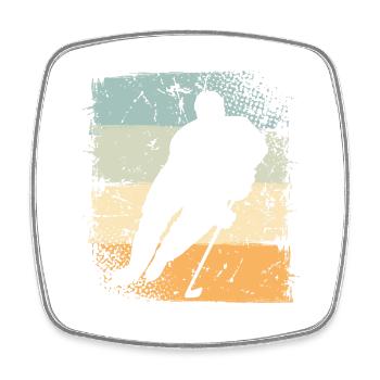 Hockey sur glace - Magnet carré - blanc - Devant