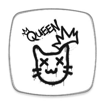 Cool Cheeky Graffiti Cat Maine Coon Persian - Square fridge magnet - white - Front