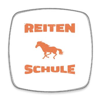 Zum Reiter geboren zur Schule gezwungen - Viereckiger Kühlschrankmagnet - Weiß - Vorne