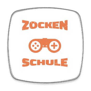 Zum Zocken Geboren Zur Schule Gezwungen - Viereckiger Kühlschrankmagnet - Weiß - Vorne