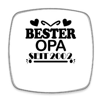 Bester Opa seit 2002 - Viereckiger Kühlschrankmagnet - Weiß - Vorne