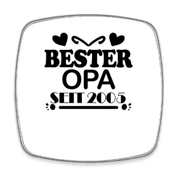 Bester Opa seit 2005 - Viereckiger Kühlschrankmagnet - Weiß - Vorne