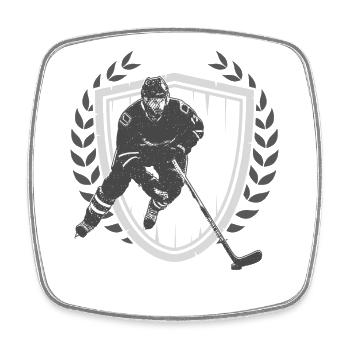 Hockey sur glace - Magnet carré - blanc - Devant