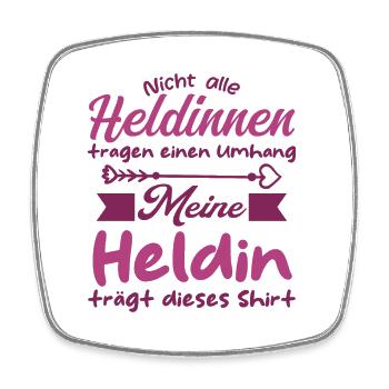 Heldin Nicht alle Heldinnen tragen einen Umhang ws - Viereckiger Kühlschrankmagnet - Weiß - Vorne