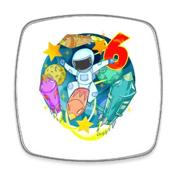 6 ans Cadeau d’anniversaire de garçon - Magnet carré - blanc - Devant