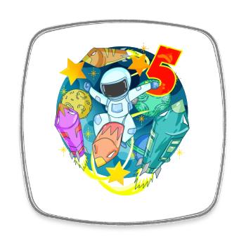 5 Years Birthday Boy Gift - Square fridge magnet - white - Front