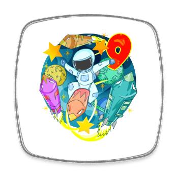 9 ans Cadeau d’anniversaire de garçon - Magnet carré - blanc - Devant