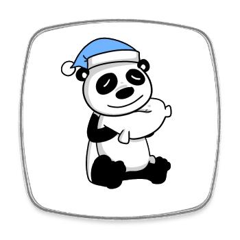 Panda - Magnet carré - blanc - Devant