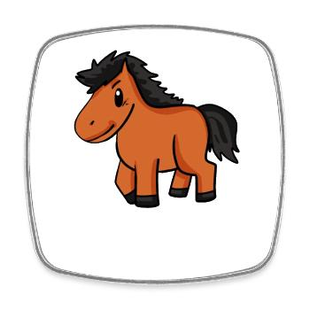 Horse Kids Motif - Magnet carré - blanc - Devant
