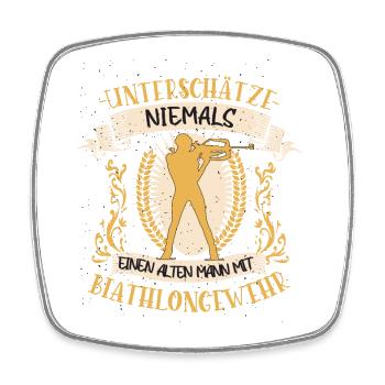 Biathlon Langlaufski Schießen Wintersport Geschenk - Viereckiger Kühlschrankmagnet - Weiß - Vorne