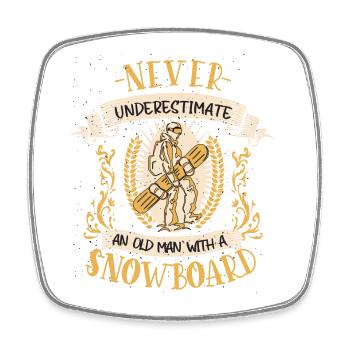 Snowboard Snowboarder Snowboarding Piste Geschenk - Viereckiger Kühlschrankmagnet - Weiß - Vorne