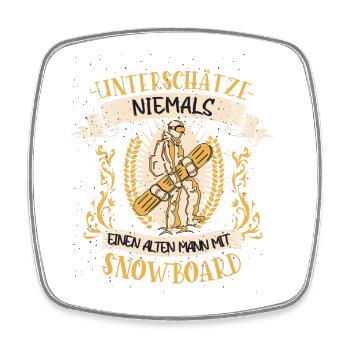 Snowboard Snowboarder Lustiger Spruch Geschenk - Viereckiger Kühlschrankmagnet - Weiß - Vorne