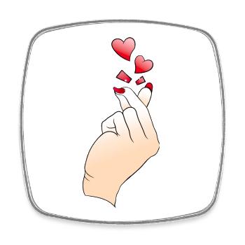 Finger Herz Koreanisch K Pop Liebe - Viereckiger Kühlschrankmagnet - Weiß - Vorne