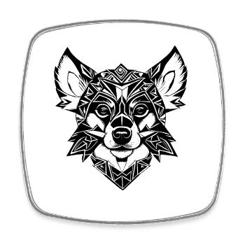 Chihuahua Tatouage - Magnet carré - blanc - Devant