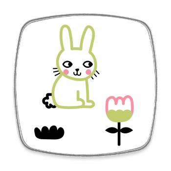 Happy Lunar New Year of the Rabbit - Viereckiger Kühlschrankmagnet - Weiß - Vorne