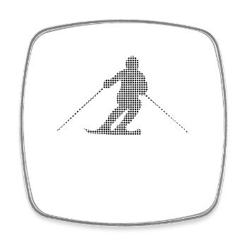 Ski - Square fridge magnet - white - Front