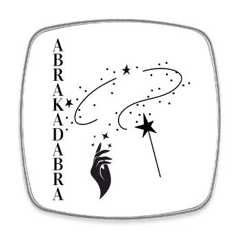Abrakadabra - Wortschätze - vergessene Wörter - Viereckiger Kühlschrankmagnet - Weiß - Vorne