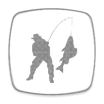 Angling - Square fridge magnet - white - Front
