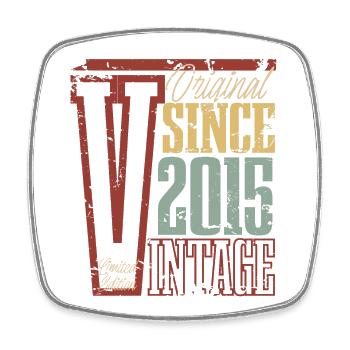 2015 Geburtstag Geburtsjahr Baujahr Vintage Retro - Viereckiger Kühlschrankmagnet - Weiß - Vorne