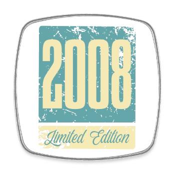 2008 Born Birthday Year of birth - Square fridge magnet - white - Front