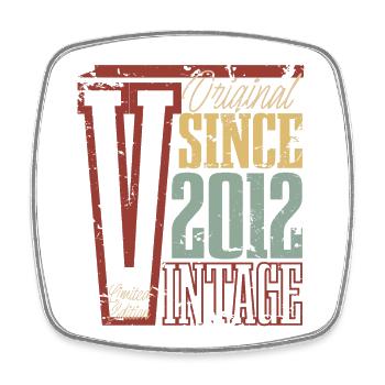 2012 Anniversaire Année de naissance Année de construction Vintage Rétro - Magnet carré - blanc - Devant