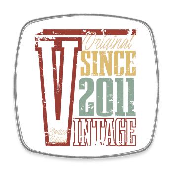 2011 Geburtstag Geburtsjahr Baujahr Vintage Retro - Viereckiger Kühlschrankmagnet - Weiß - Vorne