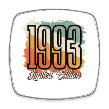 1993 Geburtsjahr Geburtstag Baujahr Vintage Retro - Viereckiger Kühlschrankmagnet - Weiß - Vorne